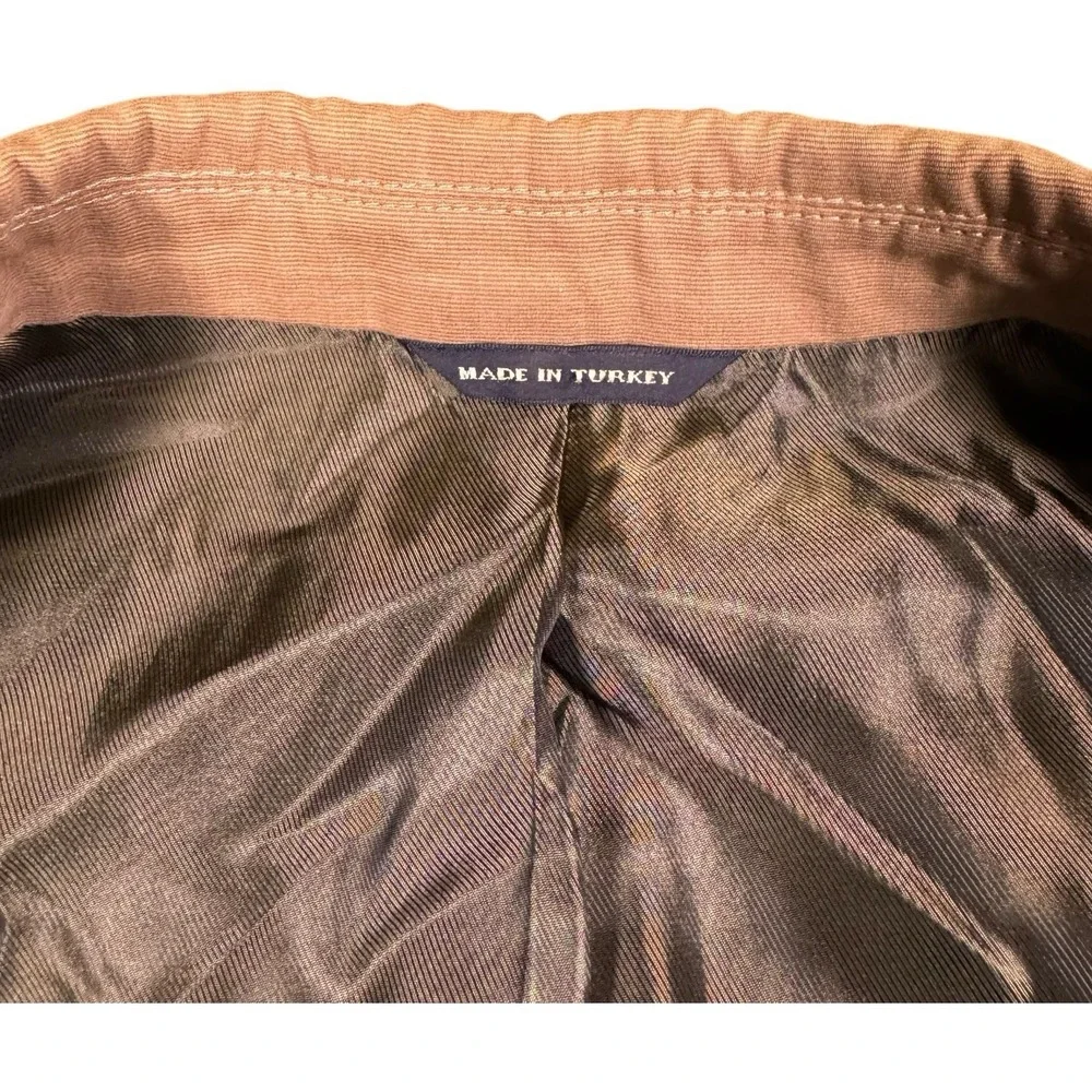 Banana Republic Sport Coat Mens 46L Tan Blazer Cotton 3-Button Tailored Brown